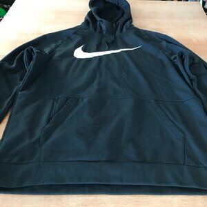 Nike Therma Fit Hoodie Sweatshirt Men XL Black Zip Pocket Training Athleisure
